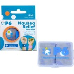 P6 Motion Sickness Bands for Adults Wristbands for Anti Nausea Sea Cruise Travel Car Pregnancy Morning Sickness All-Natural Non Drowsy Relief Acupressure Treatment (1 Pack, Grey)