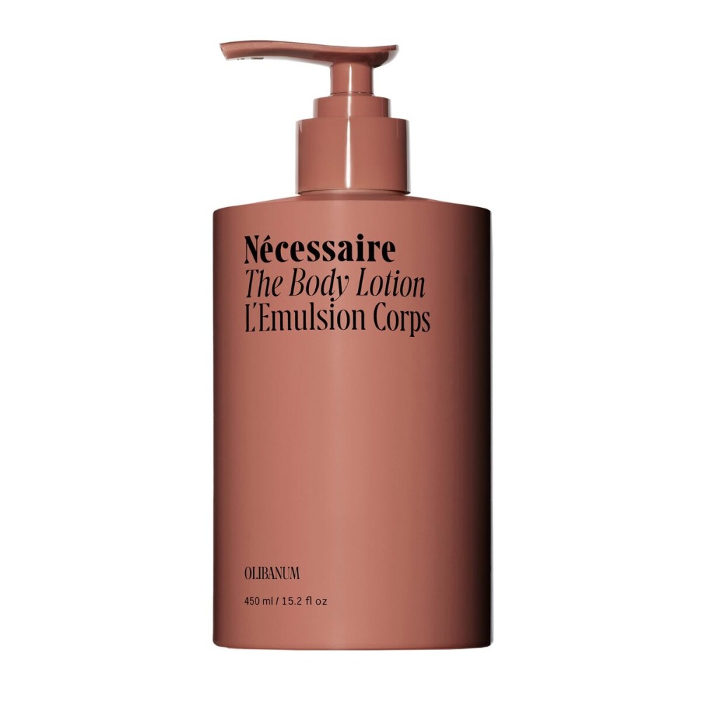 Ncessaire The Body Lotion with Pump - Olibanum Scented Body Moisturizer with Peptides, Niacinamide, Vitamins C/E & Omega 6/9 - Firming Daily Hydration - Dermatologist-Tested, Vegan - 15.2 oz