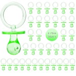 Pacifiers for Baby Shower Game, 36 Large Size Plastic Pacifiers for Baby Shower Decoration DIY, Hunt Game Props, Gender Reveal Party Table Scatter(Green, 2.75 in)