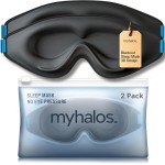 MyHalos Sleep Masks - Eye Masks for Sleep - 100% Blackout Sleeping Masks for Women, Men & Side Sleepers - 3D Sleeping Eye Masks for Zero Pressure - Award Winning Design, Eyelash Friendly & Breathable