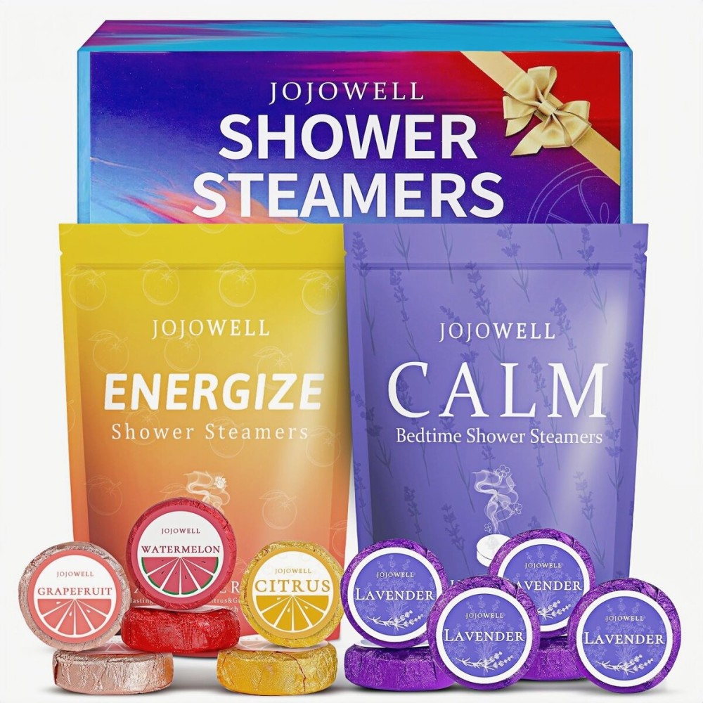 Shower Steamers Aromatherapy - 12 Pack Shower Bomes with Essential Oils, Birthday Gifts for Women Men, Relaxation Gifts for Mom, Stress Relief, Nasal Relief, Home Spa Gifts for Wife, Her