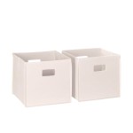 RiverRidge Kids 2pc Fabric Collapsible Storage Cube Organizers with Handles for Playroom Organization - Cream