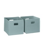 RiverRidge Kids 2pc Fabric Collapsible Storage Cube Organizers with Handles for Playroom Organization - Sea Green