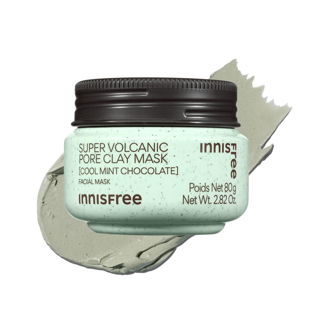 innisfree Super Volcanic Pore Clay Mask, Limited Edition Cool Mint Chocolate, Cooling Korean Face Mask