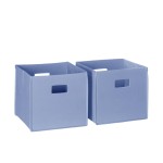 RiverRidge Kids 2pc Fabric Collapsible Storage Cube Organizers with Handles for Playroom Organization - Periwinkle Blue