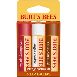 Burt\'s Bees Stocking Stuffers, Cozy Season Lip Balm Set for Christmas Gifts, With Responsibily Sourced Beeswax, Natural Origin Lip Care, 3 Tubes, 0.15 oz.