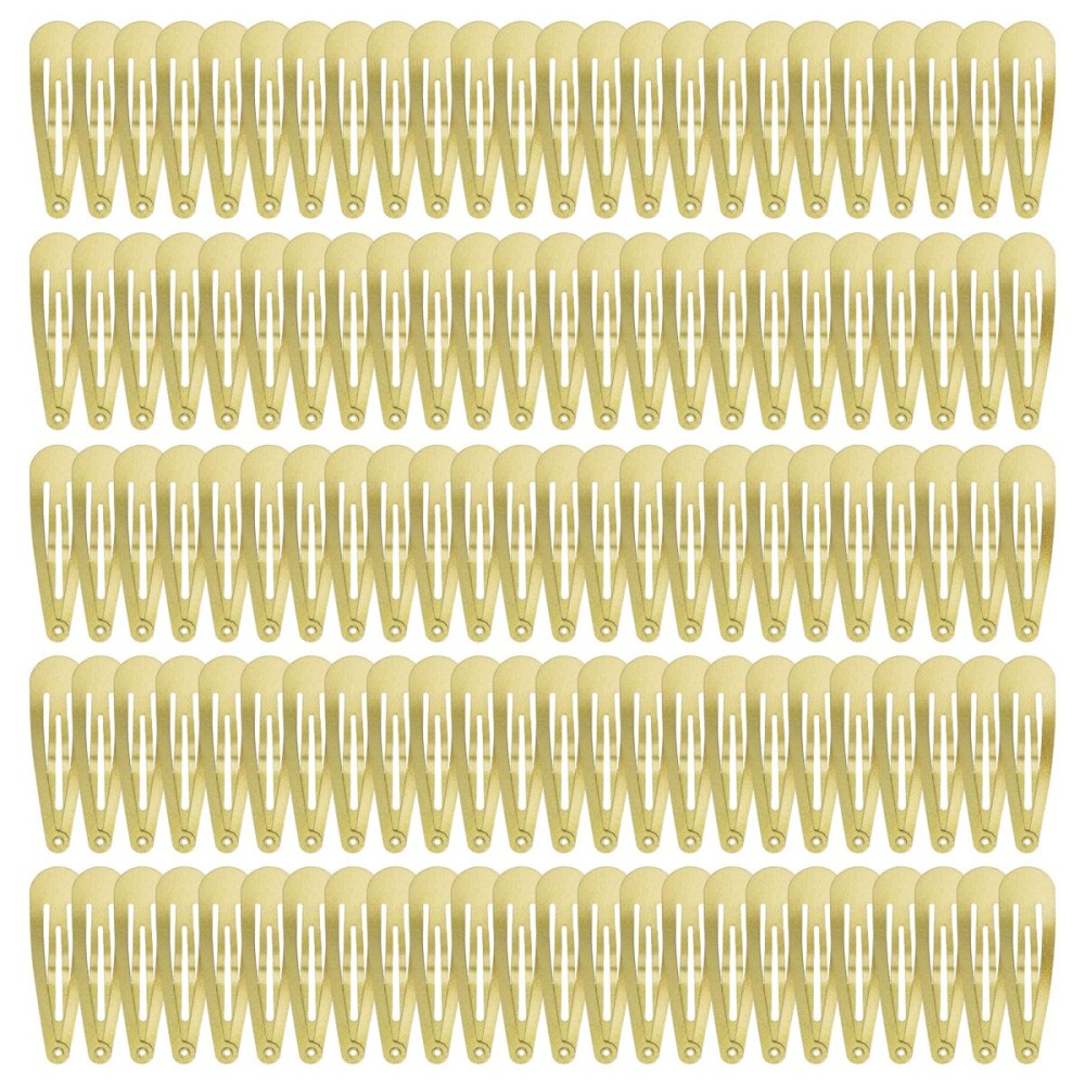 120 Pack Gold Metal Snap Hair Clips - Non-Slip Hairpins Barrettes for Women & Girls, Secure Braids, Updos, Buns - Durable & Lightweight (Plastic Storage Box Included)