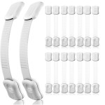 16-Pack Cabinet Locks Baby Proofing - Syican Child Proof Drawer Locks, Multi-Purpose for Drawers, Fridge, Toilet Seat, Trash Can, Ideal Stocking Stuffers, White