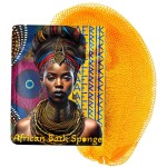 AFRIKI African Net Sponge - Exfoliating Body Scrubber, Black Owned & Rooted in Africa, All Skin Types | 45 in Long (Honey Yellow)