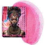 AFRIKI African Net Sponge - Exfoliating Body Scrubber, Black Owned & Rooted in Africa, All Skin Types | 45 in Long (Pink)