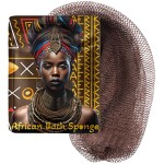 AFRIKI African Net Sponge - Exfoliating Body Scrubber, Black Owned & Rooted in Africa, All Skin Types | 45 in Long (Brown)