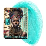 AFRIKI African Net Sponge - Exfoliating Body Scrubber, Black Owned & Rooted in Africa, All Skin Types | 45 in Long (Turquoise)