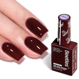 Beetles Burgundy Gel Nail Polish - Merlot Wine HEMA-Free Gel Polish Wine Burgundy Nail Color Long-Lasting Soak Off UV LED Nail Art Home Salon 8ml
