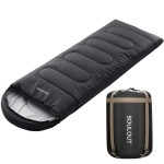 3-4 Season Sleeping Bag for Adults Lightweight Warm Cold Weather Camping Bag with Waterproof Compression Sack - Portable for Hiking, Backpacking, Traveling & Outdoor Adventures (Dark Gray)