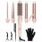 ANIEKIN 5 in 1 Curling Iron Set, Fast Heat Up Curling Wand from 3/8 to 1 1/4 Inch and a Thermal Brush Come with, Dual Voltage Hair Curler for Women All Hair Types and Travel Use, Gifts for Women,Pink