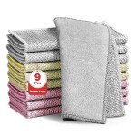 XANGNIER 9 Pcs Non Scratch Wire Dishcloth,2025 New Upgrade Steel Wool Cleaning Cloths for Wet and Dry,Multipurpose Wire Dishwashing Rag,Metal Mesh Miracle Cleaning Cloths for Kitchen,Dishes,Sink