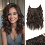 REECHO Invisible Wire Hair Extensions with Thinner Softer Lace Weft (Chocolate Brown, 12 Inch (Pack of 1))