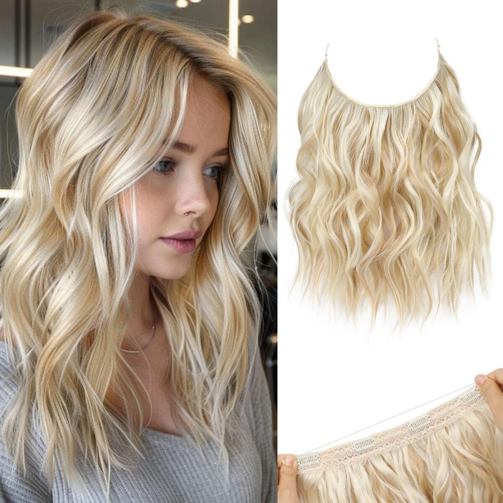 REECHO Invisible Wire Hair Extensions with Thinner Softer Lace Weft (Dirty Blonde, 12 Inch (Pack of 1))