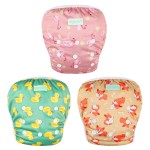 wegreeco Baby & Toddler Snap One Size Adjustable Reusable Baby Swim Diaper (Yellow Ducks, Large, 3 Pack)