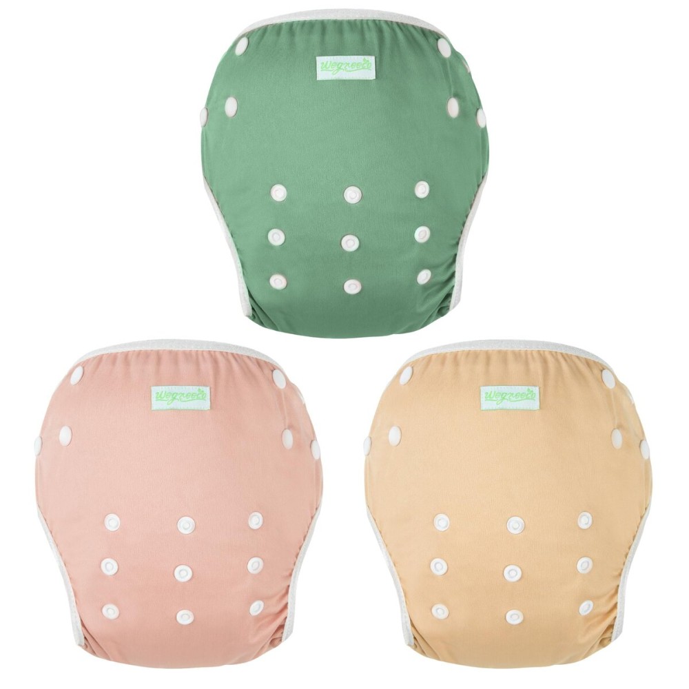 wegreeco Baby & Toddler Snap One Size Adjustable Reusable Baby Swim Diaper (Mild, Large, 3 Pack)