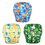wegreeco Baby & Toddler Snap One Size Adjustable Reusable Baby Swim Diaper (Fruit-NYG, Large, 3 Pack)