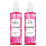 HERITAGE STORE Rosewater 2-Pack - Refreshing Face Mist w/Damask Rose, All Skin Types - Hydrating Rose Water Spray for Glowing Skin, No Dyes or Alcohol, Hypoallergenic, Vegan, 60-Day Guarantee, 8oz ea