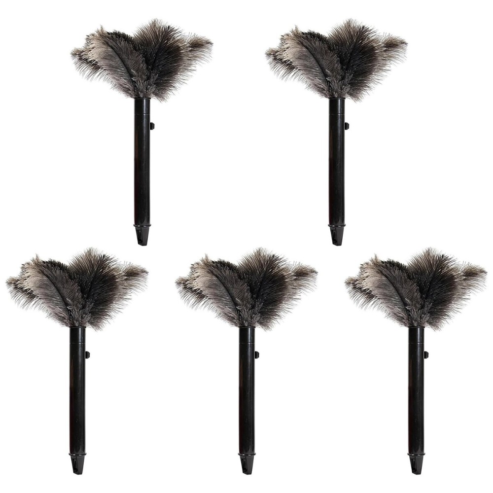 iHUFeather Retractable Ostrich Feather Duster for Cleaning, 15 Inch Fluffy and Natural Feather Duster with Retractable Handle Reusable Eco-Friendly Handheld Cleaning Supplies(5PCS)