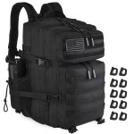 R.SASR Black Tactical Backpack, Military Backpack, Molle Backpack (Black-2.0)