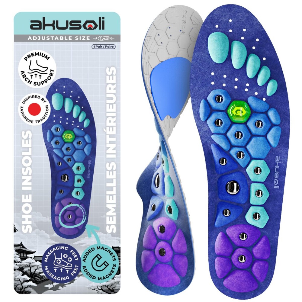 Akusoli Insoles for Men, Work Boots Mens Insoles, Shock Absorbing Inserts, Flat Feet Support, Magnetic Insole Women Standing All Day, Plantillas para Botas de Trabajo, Mens Gifts L/XL W 10-12 M 8-13