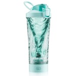 FANS-ONE Electric Shaker Bottle, 24oz Lockable Blender Cup Electric Protein Shaker Bottles, Tritan USB C Rechargeable Mixer, Portable Shaker Cups for Protein Shakes for Men Women, Water Blue