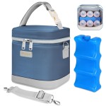 Mancro Breastmilk Cooler Bag with Ice Pack, Insulated Baby Bottle Bag Fits 6 Bottles up to 9oz, Waterproof Breast Milk Storage Bag for Daycare, Travel, Nursing Moms,Blue & Grey