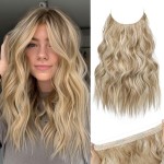 REECHO Invisible Wire Hair Extensions with Thinner Softer Lace Weft (Honey Blonde with Highlights, 16 Inch (Pack of 1))