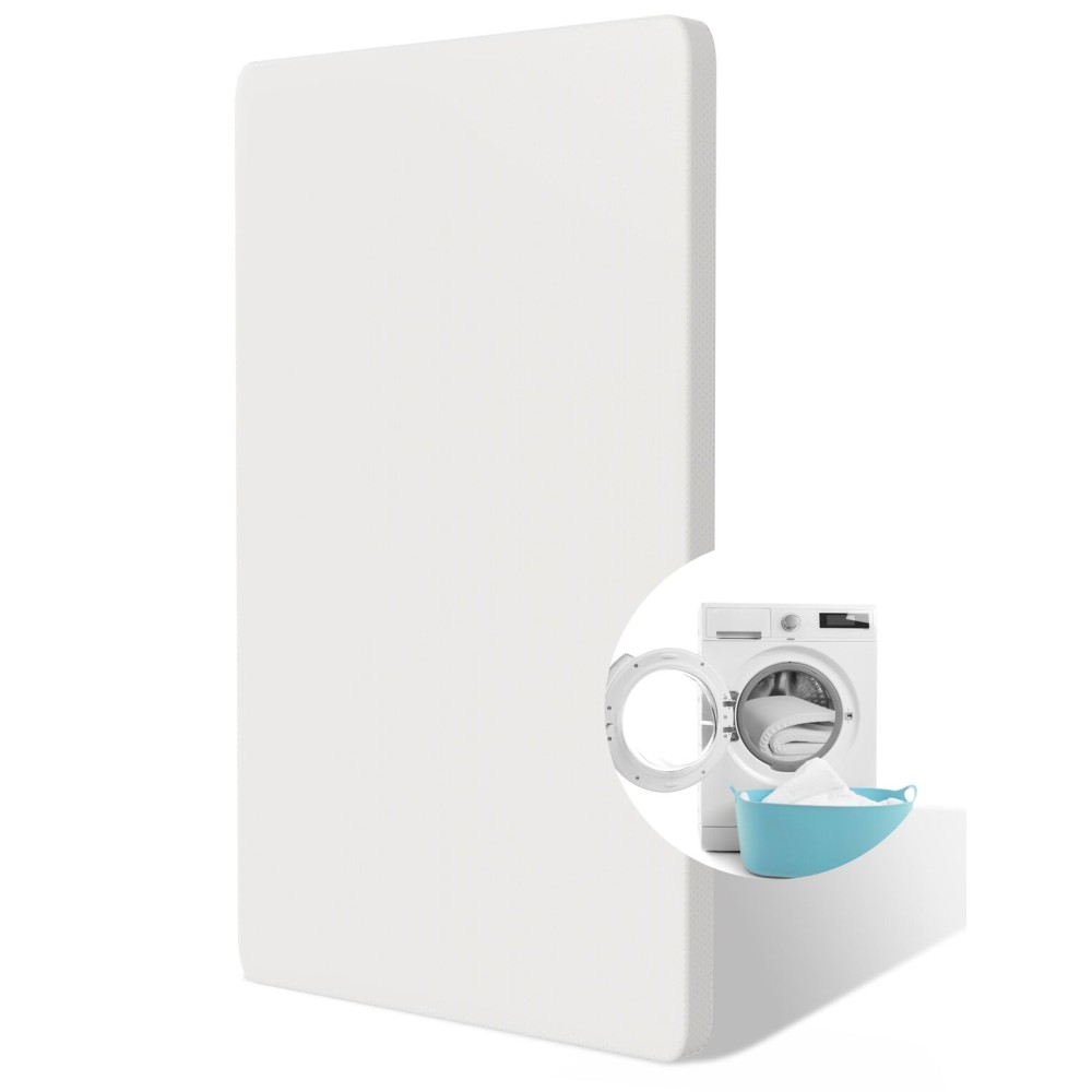 BABELIO Crib Mattress Topper, 100% Machine Washable Breathable Silicone Foam Toddler Mattress Topper Pad, Zipper Cover, 52 x 27 x 1, Fits Standard Size Cribs & Toddler Beds