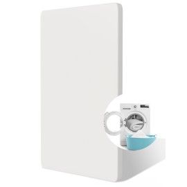 BABELIO Crib Mattress Topper, 100% Machine Washable Breathable Silicone Foam Toddler Mattress Topper Pad, Zipper Cover, 52 x 27 x 1, Fits Standard Size Cribs & Toddler Beds