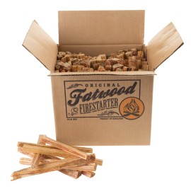 Fatwood Fire Starter Sticks 10-lb Box 2-Pack - Indoor or Outdoor All Natural Pine Fire Starters for Campfires, Fireplace, Firepit, Wood Stove, or BBQ Grill - Kindling Wood Firewood by Pure Garden