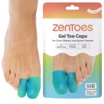 ZenToes 6 Pack Gel Toe Cap and Protector - Cushions and Protects to Provide Relief from Missing or Ingrown Toenails, Corns, Blisters, Hammer Toes (Variety, Tidal)