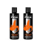 Arctic Fox Semi-Permanent Hair Dye, Vegan & Cruelty-Free, Ammonia-Free, Peroxide-Free, Conditioning Formula, Vibrant Sunset Orange, For All Hair Types, 8 Fl Oz (Pack of 2)