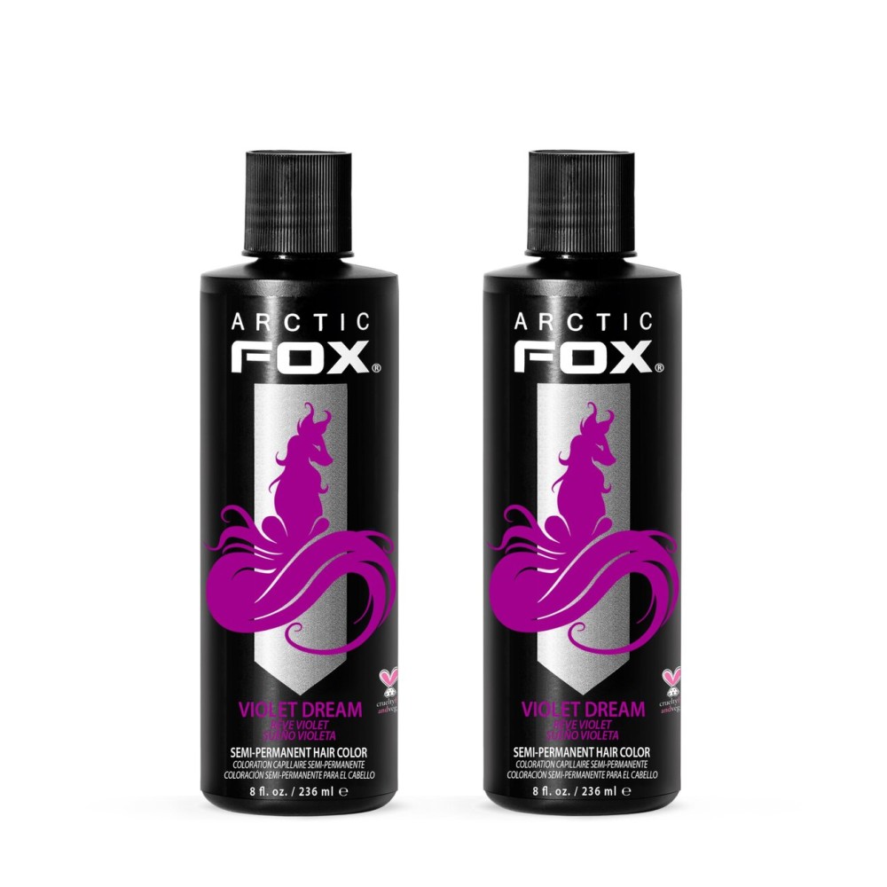Arctic Fox Semi-Permanent Hair Dye, Vegan & Cruelty-Free, Ammonia-Free, Conditioning, Vibrant Purple Color, Long Lasting, For All Hair Types, Violet Dream, 8 fl oz (Pack of 2)