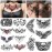 Yazhiji 13 Sheet Large Chest Underboob Temporary Tattoos for Adult, 8 Sheets Sexy Rose Flower Belly Tattoos Tramp Stamp for Women, 5 Sheets Body Scar Cover Fake Chest Tattoos Stickers for Men