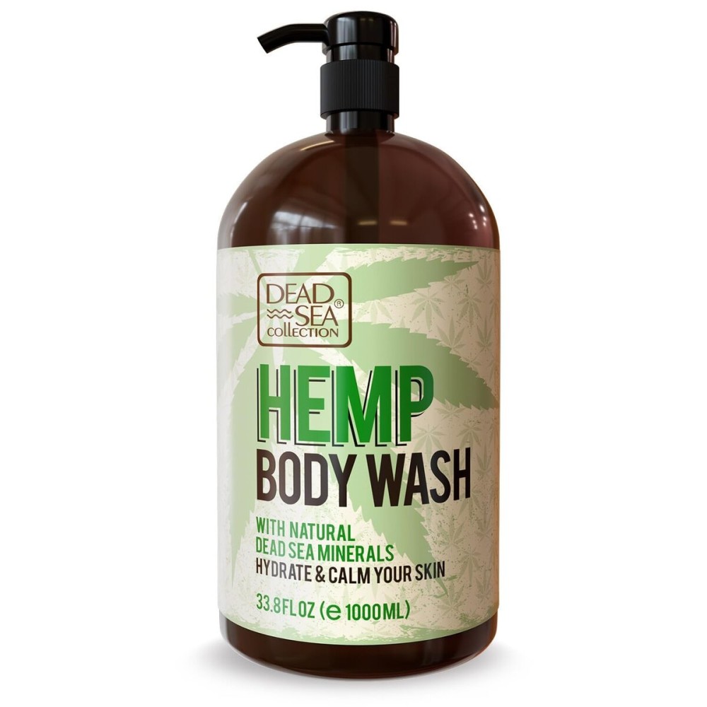 Dead Sea Collection Hemp Body Wash for Women and Men - Hemp Oil Infused with Dead Sea Minerals - Moisturizing Shower Gel for Dry & Sensitive Skin - 33.8fl oz