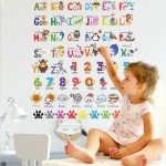Esmee Wall Decals Animal Alphabet Numbers Colour Decals Stickers Kids Peel and Stick Removable for Room dcor Letters ABC Classroom playroom Decorations Educational Bedroom Nursery
