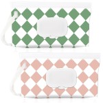 FEBSNOW 2 Pack Baby Wipes Dispenser Holder, Portable Refillable Baby Wet Wipes Pouch Container Reusable Travel Case