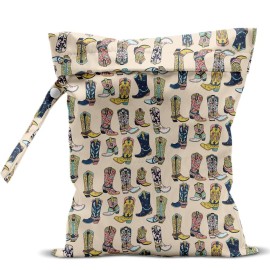 zcyxuuw Waterproof Wet Bag for Swimsuit, Travel Beach Wet Dry Bag, Hidden Zipper Reusable Western Cowgirl Decor, for Travel Beach Wet Swimsuits Toiletries Diapers Laundry Bag