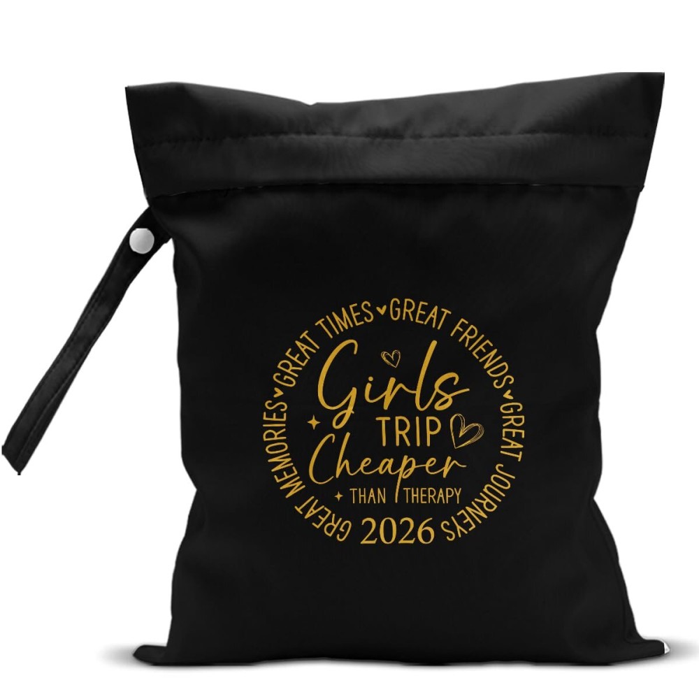 zcyxuuw Girls Trip Gifts Wet Dry Bag, Beach Bag Wet Bag Favors, for Swimsuit Toiletry Travel Essentials For Women Aloha Bags, Beach Travel Gym Laundry bags for Dirty Diaper Swimsuit Gifts (Black)