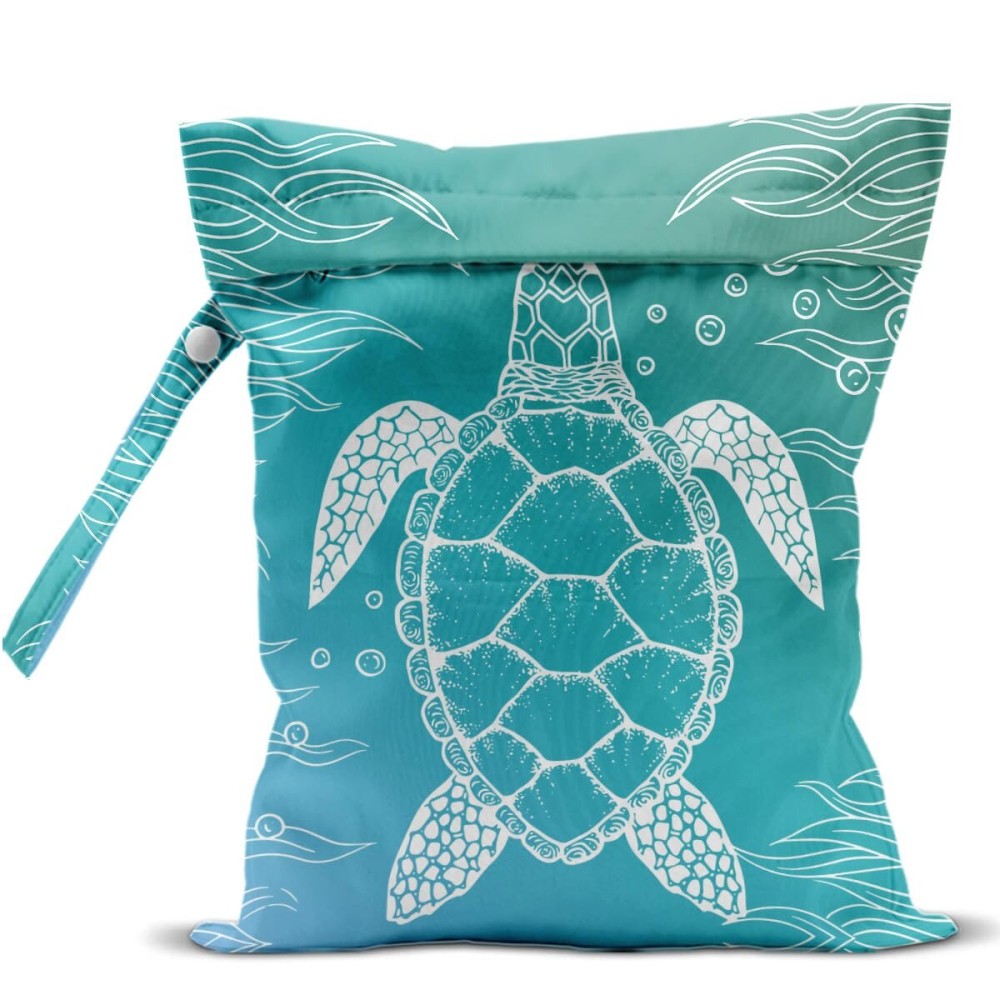 zcyxuuw Waterproof Wet Bag for Swimsuit, Travel Beach Wet Dry Bag, Hidden Zipper Reusable Turtle Wet Bags, for Travel Beach Wet Swimsuits Toiletries Diapers Dirty Gym Clothes Laundry Bag