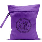 zcyxuuw Girls Trip Gifts Wet Dry Bag, Beach Bag Wet Bag Favors, for Swimsuit Toiletry Travel Essentials For Women Aloha Bags, Beach Travel Gym Laundry bags for Dirty Diaper Swimsuit Gifts (Purple)