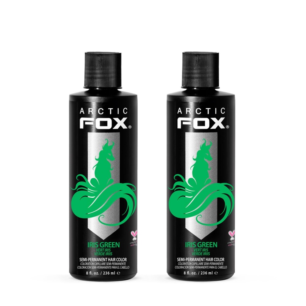 Arctic Fox Semi-Permanent Hair Dye, Vegan & Cruelty-Free, Ammonia-Free, Conditioning, Vibrant Iris Green, For All Hair Types, 8 Fl Oz (Pack of 2)