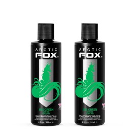 Arctic Fox Semi-Permanent Hair Dye, Vegan & Cruelty-Free, Ammonia-Free, Conditioning, Vibrant Iris Green, For All Hair Types, 8 Fl Oz (Pack of 2)