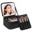Chomeiu Makeup Bag with LED Mirror, Cute Cosmetic Bags Birthday Gifts for Girls Women, Makeup Train Case Artists Organizer Large Make Up Bags with Light Up Mirror 3 Color Lights, Black Geometric