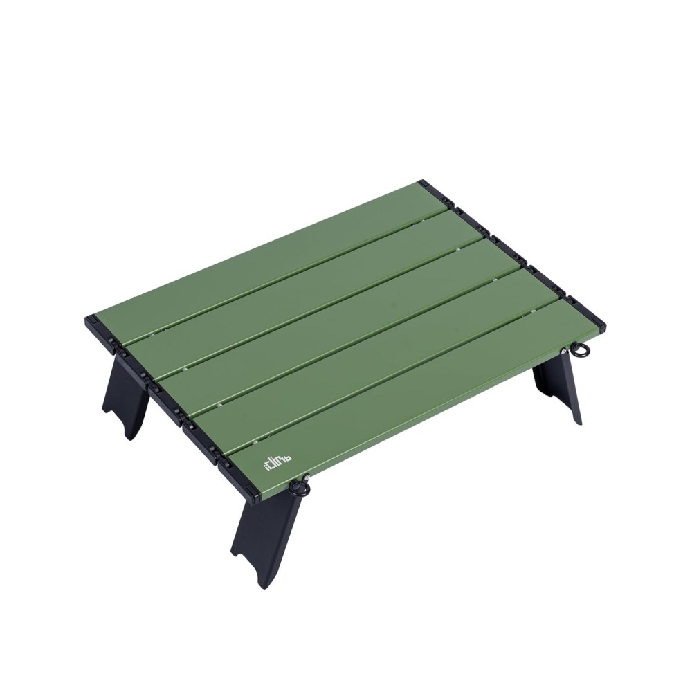 iClimb Ultralight Compact Mini Beach Picnic Folding Alu. Table with Carry Bag, Two Size (Green, S)
